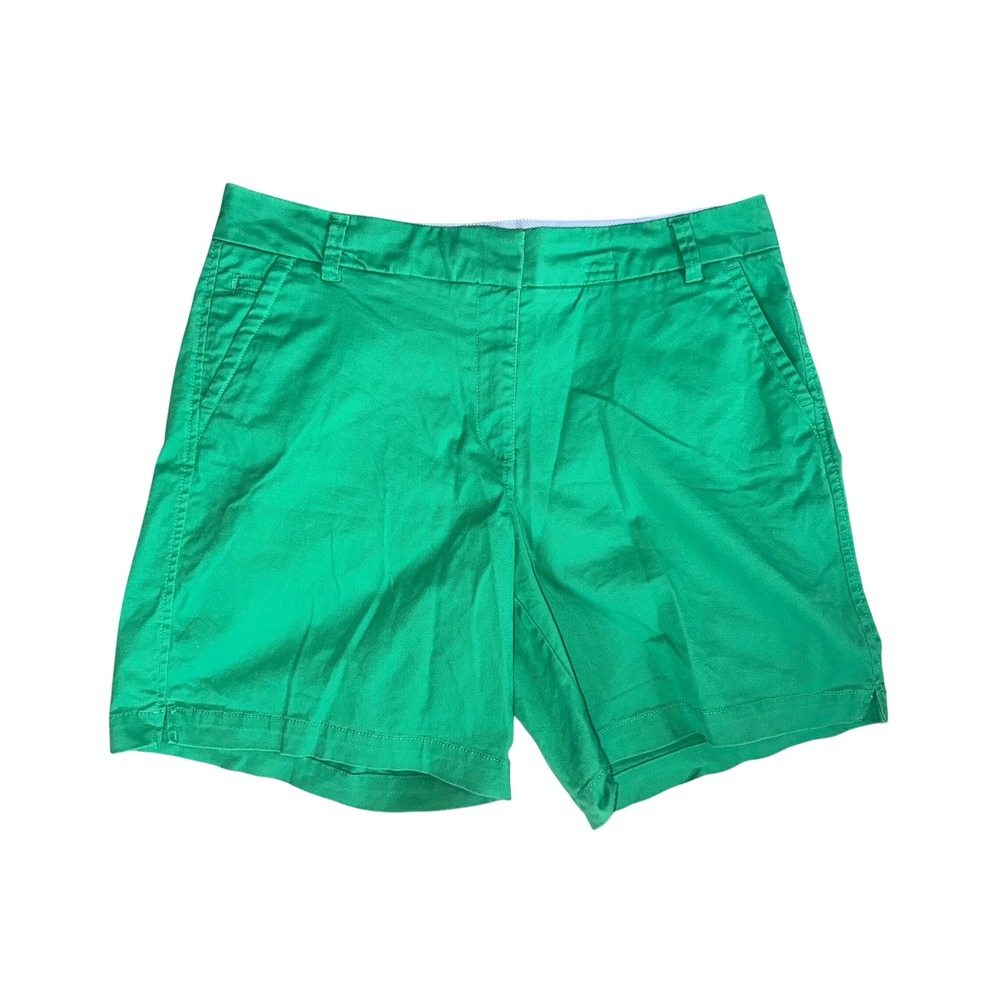 Crown & Ivy Caroline Shorts Womens 10 Kelly Green Chino Mid Rise Stretch - Picture 2 of 5